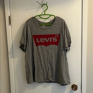 Levi's Heather Gray Tee with Bold Red Logo
